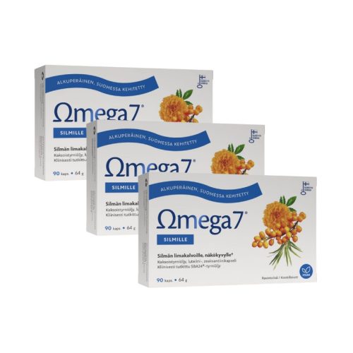 Omega7 Silmille + Luteiini 3 x 90 kaps - Osta kolme ja säästä!