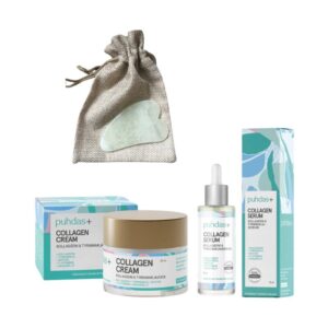 Puhdas+ Kollageeni & Tyrnimarjavoide ja -seerumi + lahjaksi Gua Sha -hierontakivi